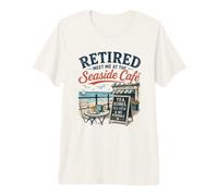 Retired Meet Me At The Seaside Café Tea Scones Sea View Premium T-Shirt