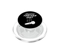 Retired Music Teacher Out Retirement Mic Drop End Of Year PopSockets PopGrip for MagSafe