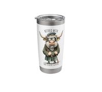 Retired No Flocks Given Grumpy Cow Sarcastic Highland Farm Stainless Steel Insulated Tumbler