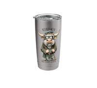 Retired No Flocks Given Grumpy Cow Sarcastic Highland Farm Stainless Steel Insulated Tumbler