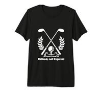 Retired Not Expired Golf Humor Line Art Design Premium T-Shirt