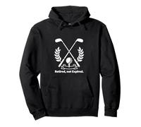 Retired Not Expired Golf Humor Line Art Design Pullover Hoodie