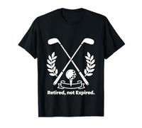 Retired Not Expired Golf Humor Line Art Design T-Shirt