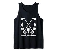 Retired Not Expired Golf Humor Line Art Design Tank Top