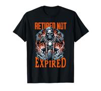 Retired Not Expired Grim Reaper Motorcycle Rider Biker Humor T-Shirt