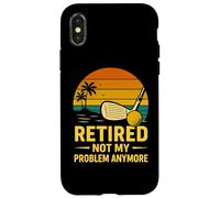 Retired Not My Problem Anymore Golf Sunset Retro Retirement Case for iPhone X/XS