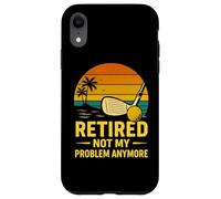 Retired Not My Problem Anymore Golf Sunset Retro Retirement Case for iPhone XR
