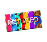Retired Novelty Chocolate Bar Wrapper Gift Colleague Boss Friend mate Retirement (#1265) (without chocolate bar)