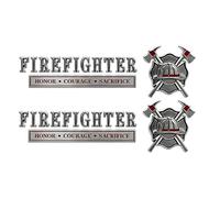 Retired Nurse Care Compassion Commitment & Firefighter Honor Courage Sacrifice Metal Car Emblem Badge, 3D Metal Chrome Auto Decal Sticker for Truck SUV Cars