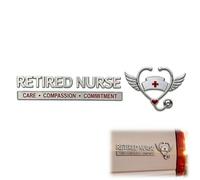 Retired Nurse Care Compassion Commitment & Firefighter Honor Courage Sacrifice Metal Car Emblem Badge, 3D Metal Chrome Auto Decal Sticker, for Truck SUV Bumpe,Universal Car Badge & Auto Decal
