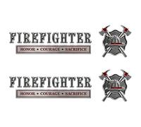 Retired Nurse Care Compassion Commitment Metal Car Emblem Badge, Firefighter Honor Courage Sacrifice Car Emblem Metal Badge, Retirement Nurse Emblems Decal Sticker, for Truck SUV Cars(2x Firefighter