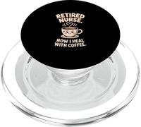 Retired Nurse Now I Heal With Coffee Funny PopSockets PopGrip for MagSafe