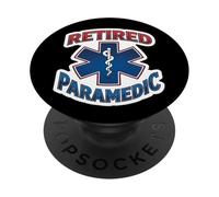 Retired Paramedic Retirement Retiring EMT Medic Veteran EMS PopSockets Adhesive PopGrip