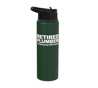 Retired Plumber All that Poop Left Behind Stainless Steel Insulated Water Bottle