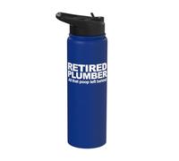 Retired Plumber All that Poop Left Behind Stainless Steel Insulated Water Bottle