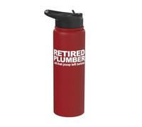 Retired Plumber All that Poop Left Behind Stainless Steel Insulated Water Bottle