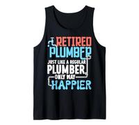 Retired Plumber Regular Happier Retirement Retiree Tank Top