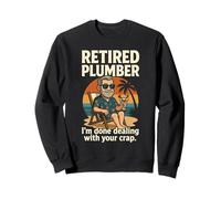 Retired Plumber Retro Beach Done Dealing With It Sweatshirt