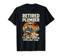 Retired Plumber Retro Beach Done Dealing with It T-Shirt