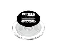 Retired Postal Worker American Flag Retirement PopSockets PopGrip for MagSafe