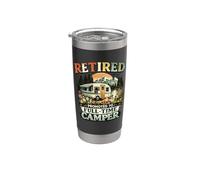 Retired Promoted to Full Time Camper Retirement Camping Stainless Steel Insulated Tumbler
