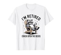 Retired Raccoon Relaxing Having A Beer Enjoying Retirement T-Shirt