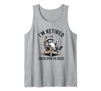 Retired Raccoon Relaxing Having A Beer Enjoying Retirement Tank Top