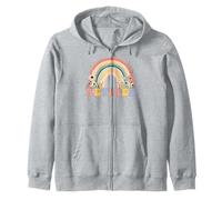Retired Rainbow Cute Groovy Retirement for Her #25L54 Zip Hoodie