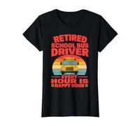 Retired School Bus Driver Retirement Schoolbus Value Graphic T-Shirt, Women, Black, S