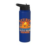 Retired So It's 5 O'clock Everywhere Sunset Retirement Stainless Steel Insulated Water Bottle