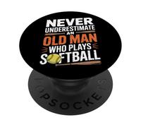 Retired Softball Player Never Underestimate Old Man PopSockets Adhesive PopGrip