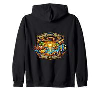 Retired Teacher Cruise Tropical Vacation Mosaic Art Zip Hoodie