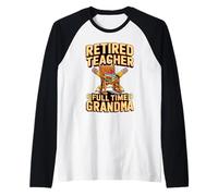 Retired Teacher Full Time Grandma Rocks Chair Raglan Baseball Tee
