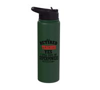 Retired Teacher I Still Have My Superpowers Stainless Steel Insulated Water Bottle
