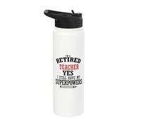 Retired Teacher I Still Have My Superpowers Stainless Steel Insulated Water Bottle