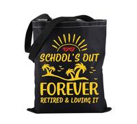 Retired Teacher Tote Bag School’s Out Forever Retired Loving It Tote Bag Teacher Appreciation Gift (SCHOOL'S OUT-tb)