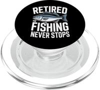 Retired The Fishing Never Stops Angler PopSockets PopGrip for MagSafe