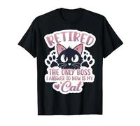 Retired The Only Boss I Answer to is My Cat Owner Retirement T-Shirt