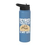 Retired The Only Boss I Answer to Now is My Cats Stainless Steel Insulated Water Bottle