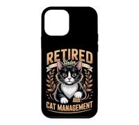 Retired Under Cat Management Tuxedo Cat Lover Case for iPhone 12 mini