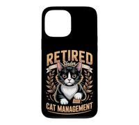Retired Under Cat Management Tuxedo Cat Lover Case for iPhone 13 Pro Max