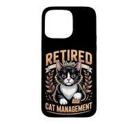 Retired Under Cat Management Tuxedo Cat Lover Case for iPhone 15 Pro Max