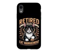 Retired Under Cat Management Tuxedo Cat Lover Case for iPhone XR