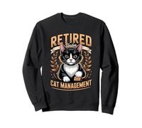Retired Under Cat Management Tuxedo Cat Lover Sweatshirt
