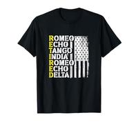 Retired Veteran Military Phonetic Alphabet USA Patriotic T-Shirt