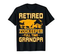 Retired Zookeeper Full Time Grandpa Men Zookeeper Retirement T-Shirt