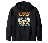 Retiree 2026 RETIREMENT AGENDA WAKE UP SMASHED IT Retirement Zip Hoodie