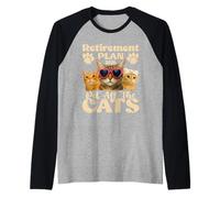 Retiree Retirement Plan PET All The Cats Funny Retirement Raglan Baseball Tee