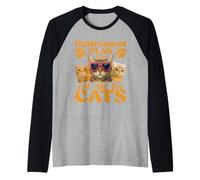 Retiree Retirement Plan PET All The Cats Funny Retirement Raglan Baseball Tee