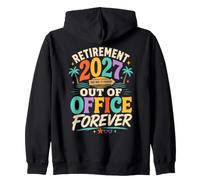 Retirement 2027 Out Of Office Forever Paradise Design Zip Hoodie